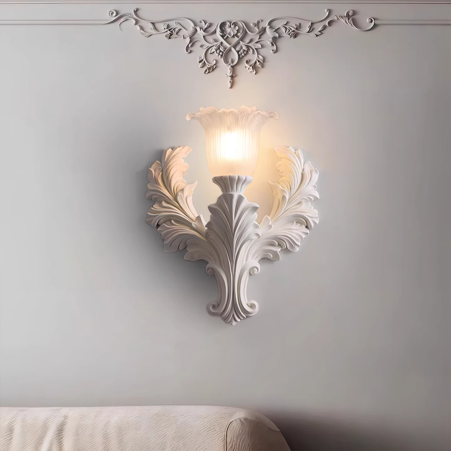 Home Improvement Background - 벽등 공예 배경벽 조각 꽃 램프
