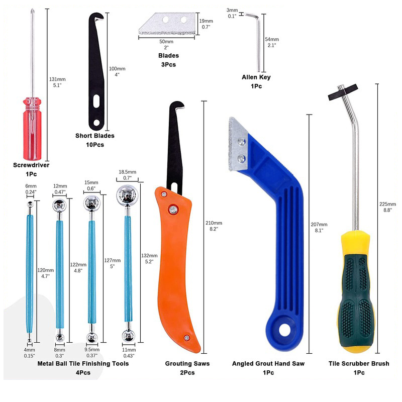 Grout Saw Removal - 그라우트 제거 도구 22 Pcs 세트