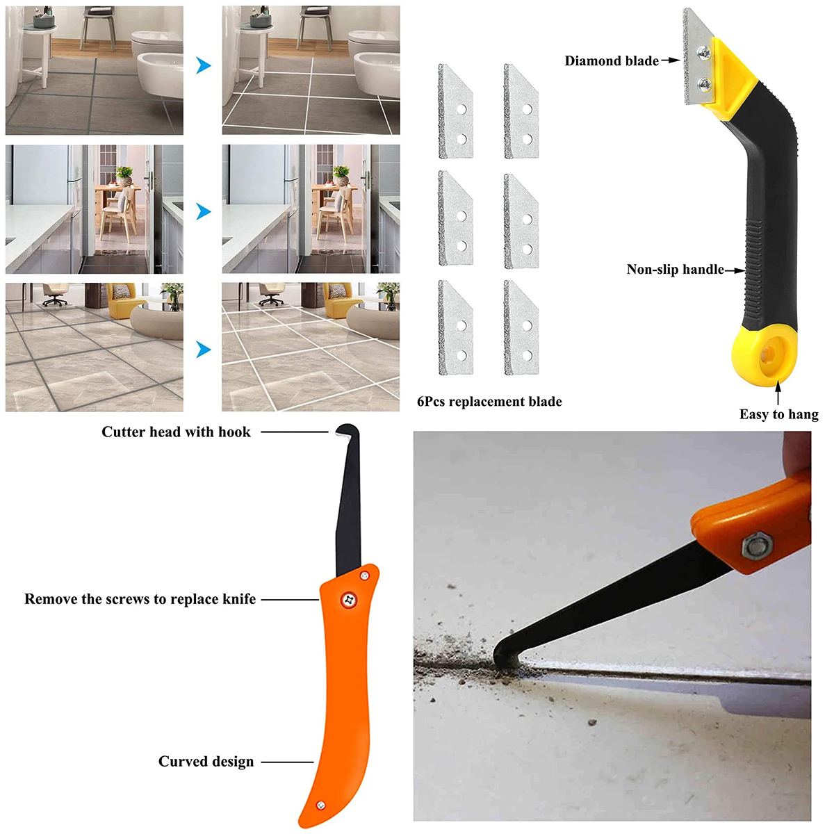 12종 그라우트 제거 도구 세트 톱날 그라우트 핸드쏘  - Grout Saw Removal 리뷰 및 가격