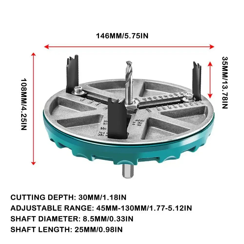 조정 가능한 구멍 오프너 절단 도구 45mm-130mm - Home Improvement Center 리뷰 및 가격